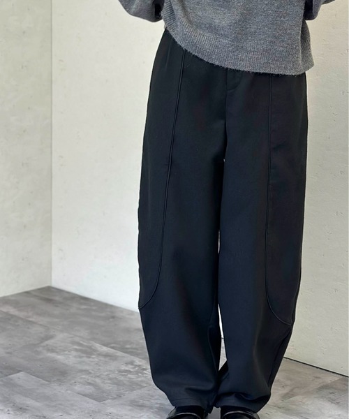 Per sist ence(パーシエンス)の「ウールライクパイピングカーブパンツ(その他パンツ・レディース・チャコールグレー/ブラック/ブラウン・FREE)」の4枚目の写真
