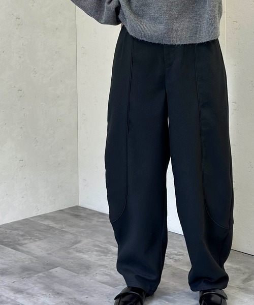 Per sist ence(パーシエンス)の「ウールライクパイピングカーブパンツ(その他パンツ・レディース・チャコールグレー/ブラック/ブラウン・FREE)」の6枚目の写真