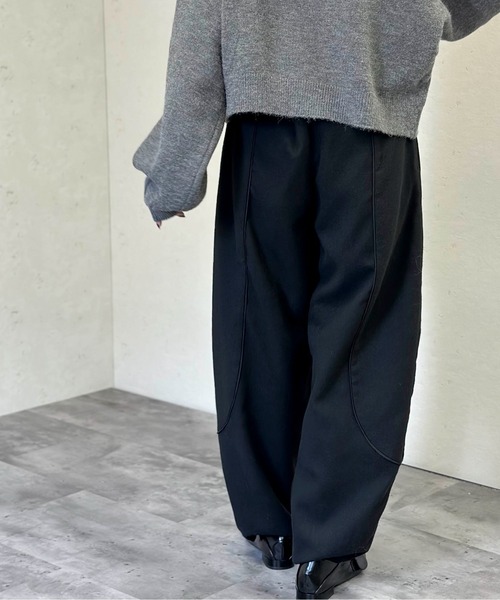 Per sist ence(パーシエンス)の「ウールライクパイピングカーブパンツ(その他パンツ・レディース・チャコールグレー/ブラック/ブラウン・FREE)」の9枚目の写真