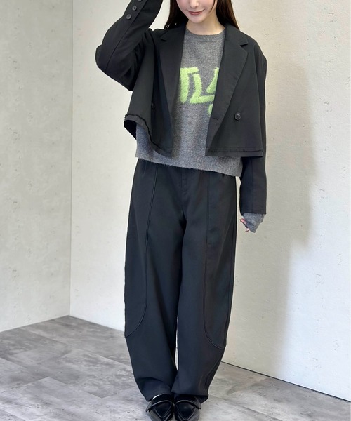Per sist ence(パーシエンス)の「ウールライクパイピングカーブパンツ(その他パンツ・レディース・チャコールグレー/ブラック/ブラウン・FREE)」の12枚目の写真