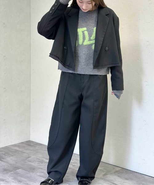 Per sist ence(パーシエンス)の「ウールライクパイピングカーブパンツ(その他パンツ・レディース・チャコールグレー/ブラック/ブラウン・FREE)」の13枚目の写真