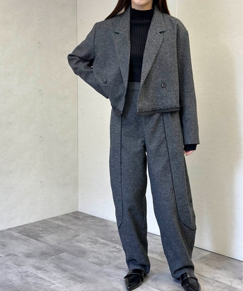 Per sist ence(パーシエンス)の「ウールライクパイピングカーブパンツ(その他パンツ・レディース・チャコールグレー/ブラック/ブラウン・FREE)」の18枚目の写真