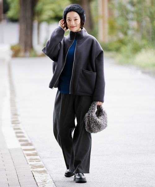 studio CLIP(スタディオクリップ)の「シャギーワッチ(ニットキャップ/ビーニー・レディース・その他2/ブラック/オフホワイト・FREE)」の5枚目の写真