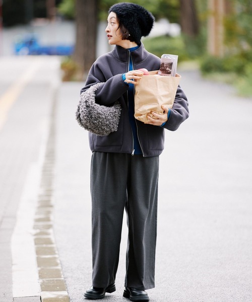 studio CLIP(スタディオクリップ)の「シャギーワッチ(ニットキャップ/ビーニー・レディース・その他2/ブラック/オフホワイト・FREE)」の6枚目の写真