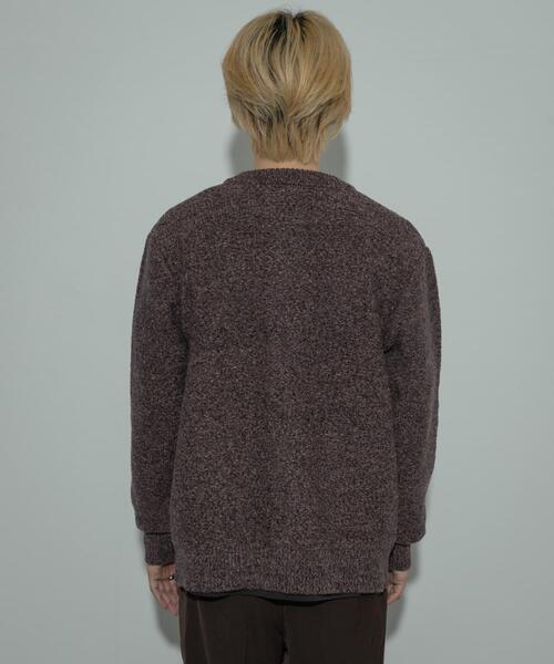 SENSE OF PLACE by URBAN RESEARCH（センスオブプレイスバイアーバンリサーチ）の「『洗濯可』ミックスメランジクルーネックカーディガン（カーディガン/ボレロ・メンズ・パープル/グリーン/ブラック・LARGE/MEDIUM）」の13枚目の写真
