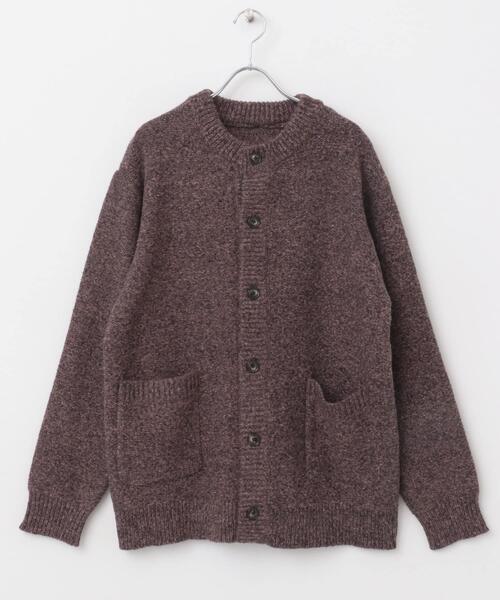 SENSE OF PLACE by URBAN RESEARCH（センスオブプレイスバイアーバンリサーチ）の「『洗濯可』ミックスメランジクルーネックカーディガン（カーディガン/ボレロ・メンズ・パープル/グリーン/ブラック・LARGE/MEDIUM）」の14枚目の写真