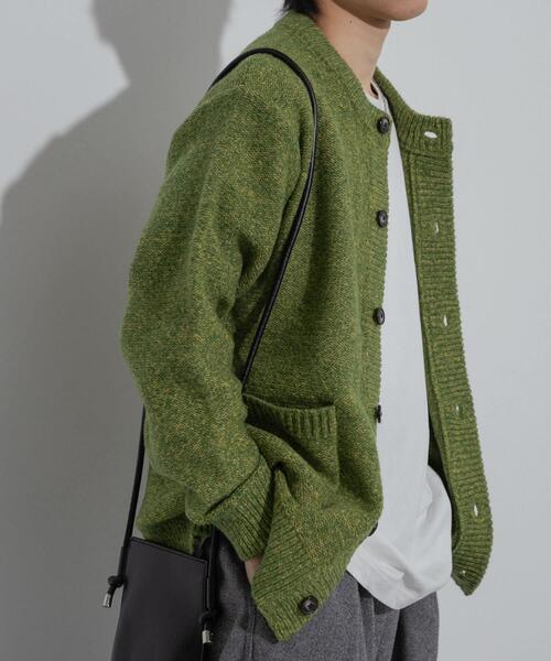 SENSE OF PLACE by URBAN RESEARCH（センスオブプレイスバイアーバンリサーチ）の「『洗濯可』ミックスメランジクルーネックカーディガン（カーディガン/ボレロ・メンズ・パープル/グリーン/ブラック・LARGE/MEDIUM）」の16枚目の写真