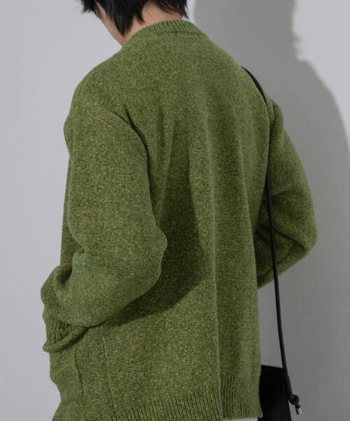 SENSE OF PLACE by URBAN RESEARCH（センスオブプレイスバイアーバンリサーチ）の「『洗濯可』ミックスメランジクルーネックカーディガン（カーディガン/ボレロ・メンズ・パープル/グリーン/ブラック・LARGE/MEDIUM）」の17枚目の写真