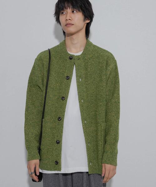 SENSE OF PLACE by URBAN RESEARCH（センスオブプレイスバイアーバンリサーチ）の「『洗濯可』ミックスメランジクルーネックカーディガン（カーディガン/ボレロ・メンズ・パープル/グリーン/ブラック・LARGE/MEDIUM）」の18枚目の写真