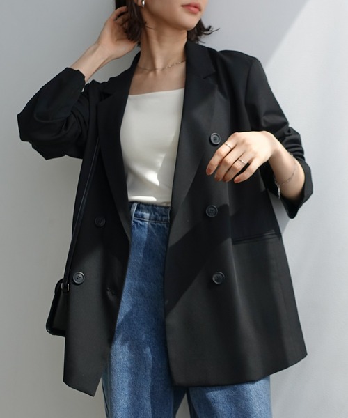 TRストレッチダブルテーラードジャケット（テーラードジャケット