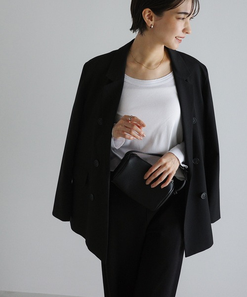 新品未使用 the highlights ネイビーブラック　テーラードジャケット セール】TRストレッチダブルテーラードジャケット（テーラード