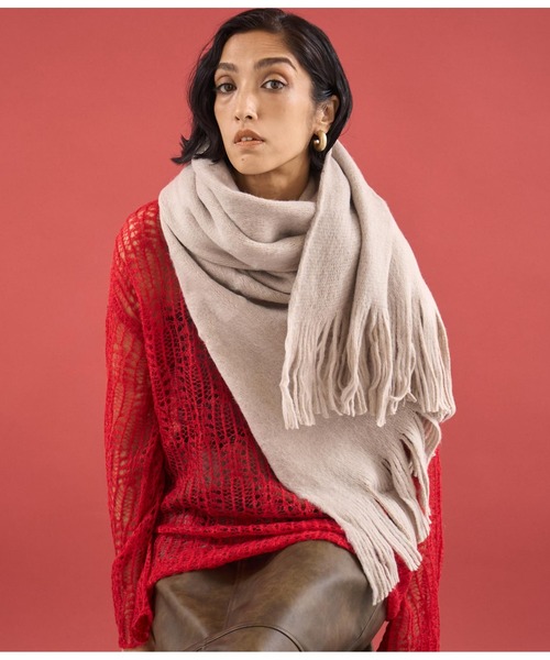 Settimissimo（セッティミッシモ）の「ミンクタッチモッチリロングストール（ストール/ショール・レディース・パープル/ベージュ/ブルー・FREE）」の4枚目の写真