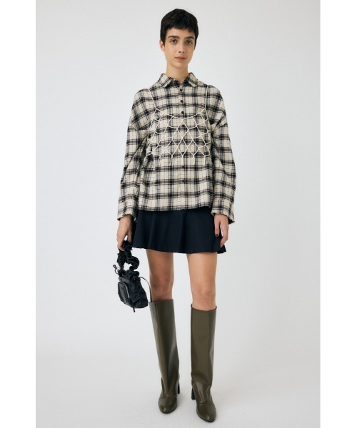 MOUSSY（マウジー）の「RANDOM CHECK ミニスカート（スカート・レディース・グレー系その他/ブラウン系その他/ダークネイビー・1/2）」の4枚目の写真