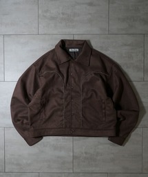 Soupy Soupy（スーピースーピー）の「faux suede western stitch short jacket/スウェードタッチ ウエスタンステッチ ショートジャケット（ブルゾン）」