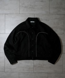 faux suede western stitch short jacket/スウェードタッチ ウエスタンステッチ ショートジャケット