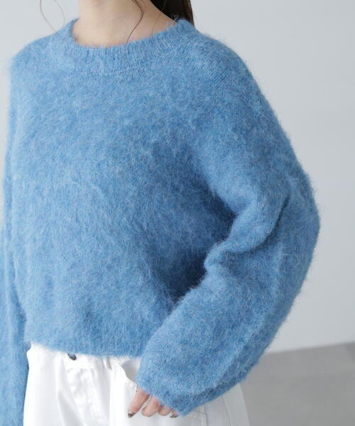 FREE'S MART（フリーズマート）の「◇ウール混シャギーショート丈ニット（ニット/セーター・レディース・ホワイト/グレー/ベージュ/グリーン/ピンク・FREE）」の11枚目の写真