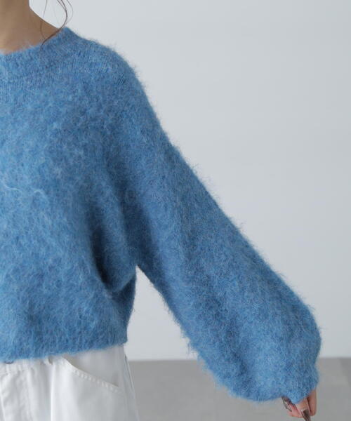 FREE'S MART（フリーズマート）の「◇ウール混シャギーショート丈ニット（ニット/セーター・レディース・ホワイト/グレー/ベージュ/グリーン/ピンク・FREE）」の12枚目の写真