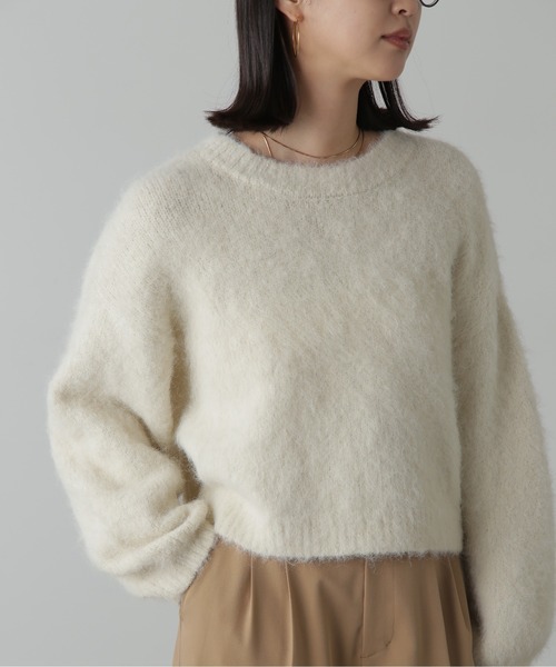 FREE'S MART（フリーズマート）の「◇ウール混シャギーショート丈ニット（ニット/セーター・レディース・ホワイト/グレー/ベージュ/グリーン/ピンク・FREE）」の6枚目の写真