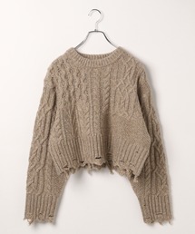 LEPSIM | 3ゲージケーブルダメージプルオーバー　212473(ニット/セーター)