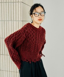 LEPSIM | 3ゲージケーブルダメージプルオーバー　212473(ニット/セーター)