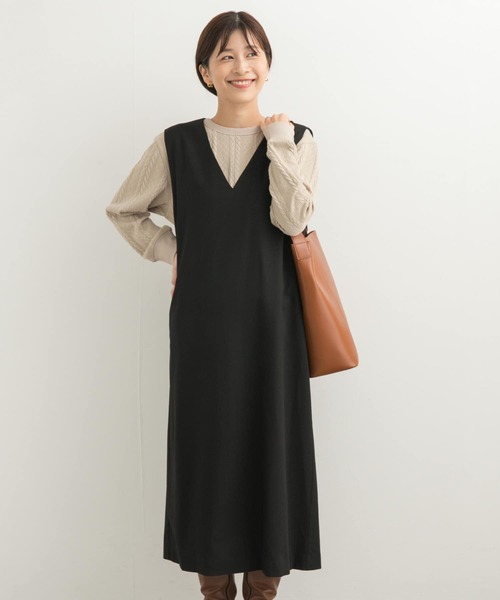 URBAN RESEARCH DOORS（アーバンリサーチドアーズ）の「『UR TECH』ストレートラインジャンパースカート（ワンピース・レディース・ブラック/チャコールグレー・SMALL/MEDIUM）」の8枚目の写真