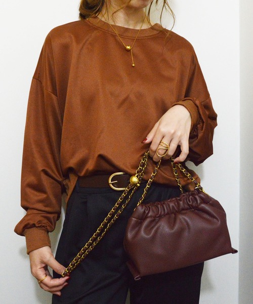 styiro(スタイロ)の「【調節可】シャーリングチェーンショルダーバッグ(ショルダーバッグ・レディース・ブラック/ブラウン/レッド/シルバー・FREE)」の21枚目の写真