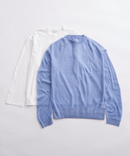 【セール】《2点セット》モヘアミックス ハイゲージ ニット&ロングスリーブ / セパレート着用可能（ニット/セーター）｜ADAM ET ROPE'（アダムエロペ）