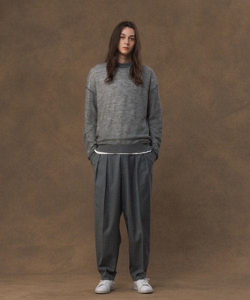 【セール】《2点セット》モヘアミックス ハイゲージ ニット&ロングスリーブ / セパレート着用可能（ニット/セーター）｜ADAM ET ROPE'（アダムエロペ）