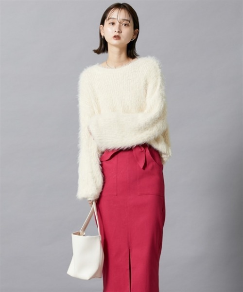 nissen（ニッセン）の「フェザーヤーンシャギーニットプルオーバー（ニット/セーター・レディース・ライトグレー/アイボリー/ミント・M/L）」の13枚目の写真