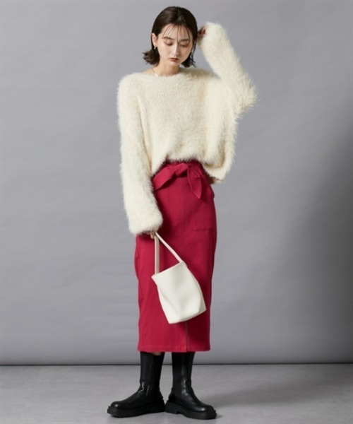 nissen（ニッセン）の「フェザーヤーンシャギーニットプルオーバー（ニット/セーター・レディース・ライトグレー/アイボリー/ミント・M/L）」の15枚目の写真