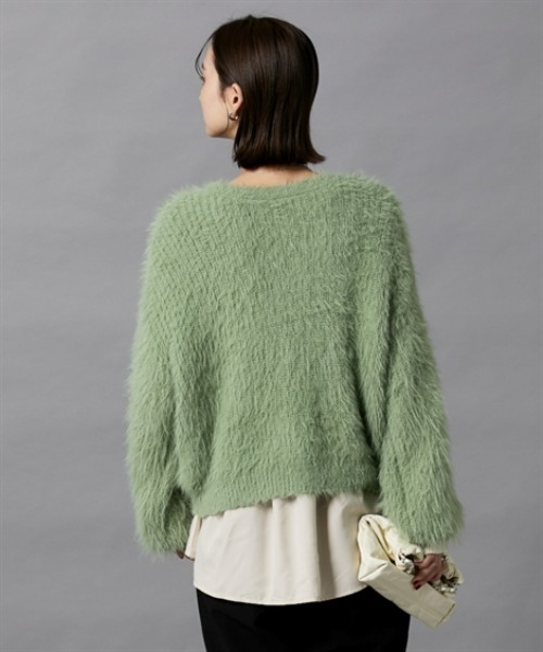 nissen（ニッセン）の「フェザーヤーンシャギーニットプルオーバー（ニット/セーター・レディース・ライトグレー/アイボリー/ミント・M/L）」の10枚目の写真