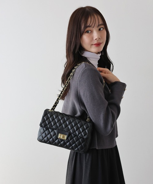 2WAYチェーンショルダーキルティングバッグ（ショルダーバッグ