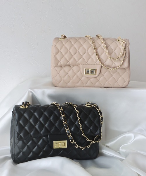 2WAYチェーンショルダーキルティングバッグ（ショルダーバッグ