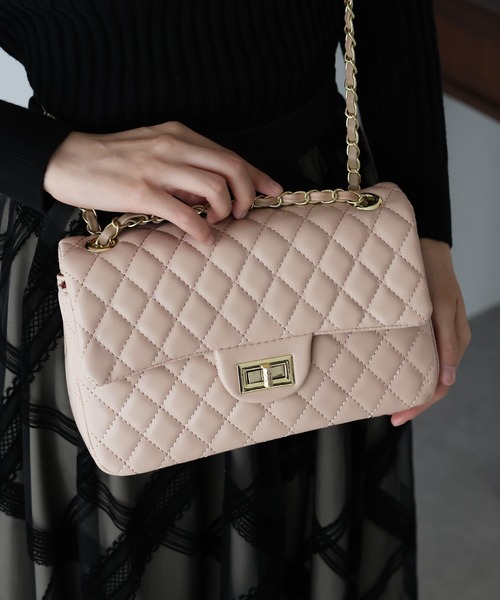 2WAYチェーンショルダーキルティングバッグ（ショルダーバッグ