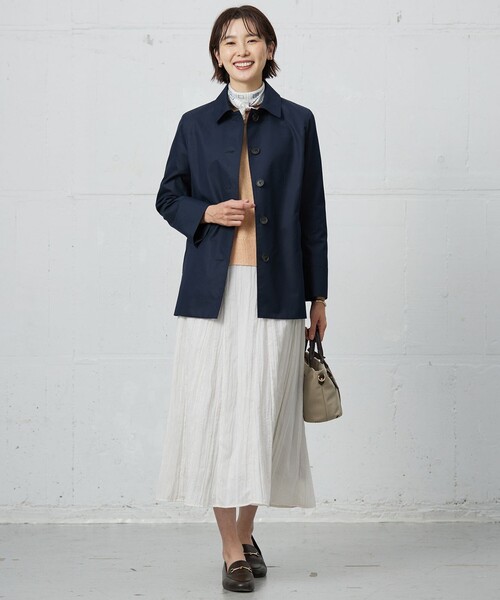 J.PRESS Ladies（J.プレス レディス）の「【撥水・WEB限定カラーあり】コットンポリエステル ツイル ショート コート（ステンカラーコート・レディース・ライトグレー系/イエロー系/ネイビー系/ピンク系・XS/S）」の18枚目の写真
