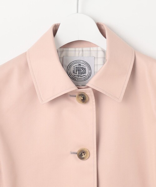 J.PRESS Ladies（J.プレス レディス）の「【撥水・WEB限定カラーあり】コットンポリエステル ツイル ショート コート（ステンカラーコート・レディース・ライトグレー系/イエロー系/ネイビー系/ピンク系・XS/S）」の12枚目の写真