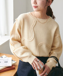 【WEB限定】モヘアライクニュアンス柄ショートプルオーバー