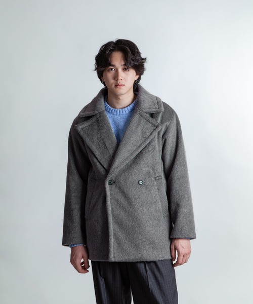 セール】【White Line】 シャギー ハーフ コート（ピーコート