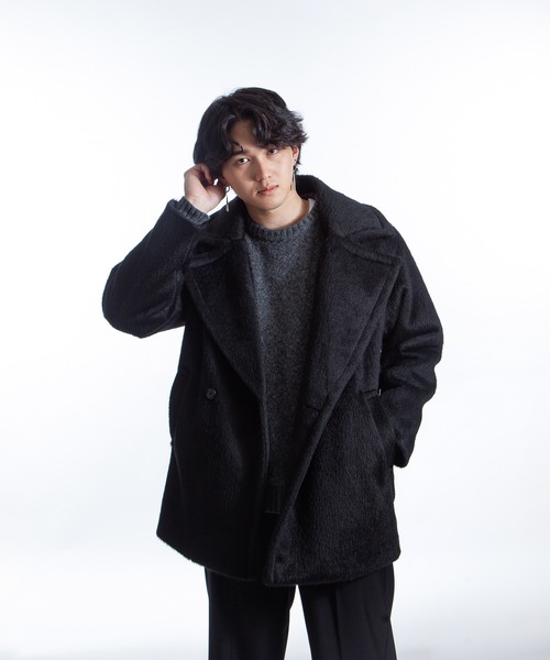 COS コート セール】【White Line】 シャギー ハーフ コート（ピーコート