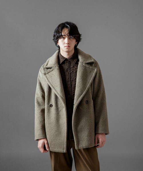 セール】【White Line】 シャギー ハーフ コート（ピーコート）｜ZIP