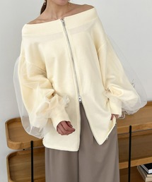 Olu. | チュールドッキングボートネックスウェット(スウェット)