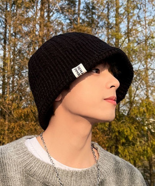 MGV（エムジーヴィー）の「シンプルニットハット（ニットキャップ/ビーニー・メンズ・ブラック/ベージュ/グレー・FREE）」の4枚目の写真