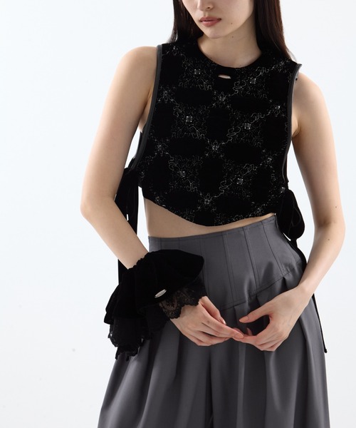 tanakadaisuke（タナカダイスケ）の「【tanakadaisuke/タナカダイスケ】《STUDIOUS別注》velor chouchou/ベロアシュシュ（シュシュ・レディース・ブラック/ホワイト・FREE）」の14枚目の写真