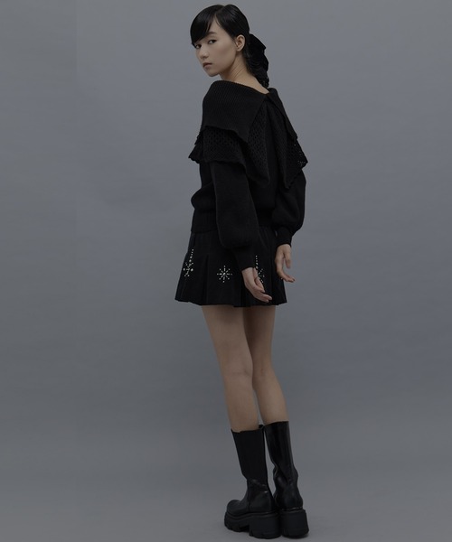 tanakadaisuke（タナカダイスケ）の「【tanakadaisuke/タナカダイスケ】《STUDIOUS別注》velor chouchou/ベロアシュシュ（シュシュ・レディース・ブラック/ホワイト・FREE）」の8枚目の写真