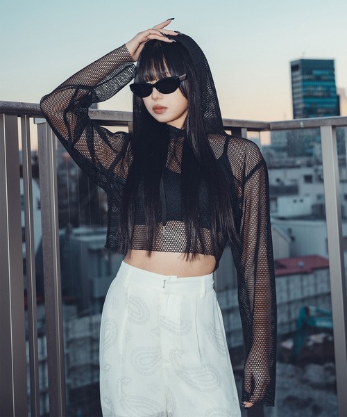 パーカー Hexagon mesh hoodie「WOMEN」 レディース Hexagon mesh hoodie (WOMENS) - Subciety Online Store