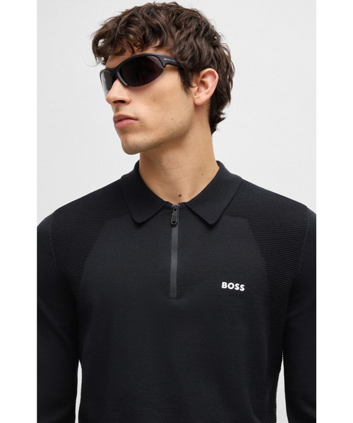 新品タグ付き✨BOSS ジッププラケット シルケットコットン ポロセーター L Amazon | [BOSS] [ボス] ジッププラケット シルケットコットン
