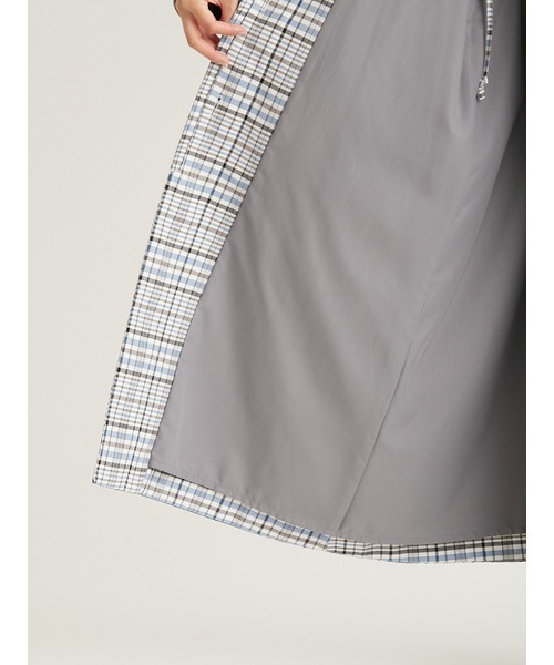 emmi 撥水チェックステンカラーコート emmi｜撥水チェックステンカラーコート | Rakuten Fashion(楽天