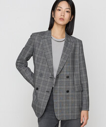 K.T KIYOKO TAKASE | 2WAYストレッチチェックフラノ デザインダブルジャケット(テーラードジャケット)
