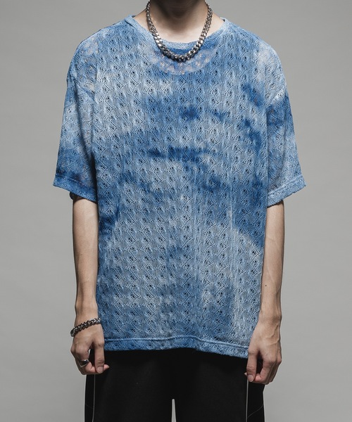 CASPER JOHN（キャスパージョン）の「Tie dye russel T-shirts/タイダイラッセルTシャツ（Tシャツ/カットソー・メンズ・ブルー/ブラウン/グリーン・X-SMALL/SMALL/MEDIUM/LARGE）」の3枚目の写真