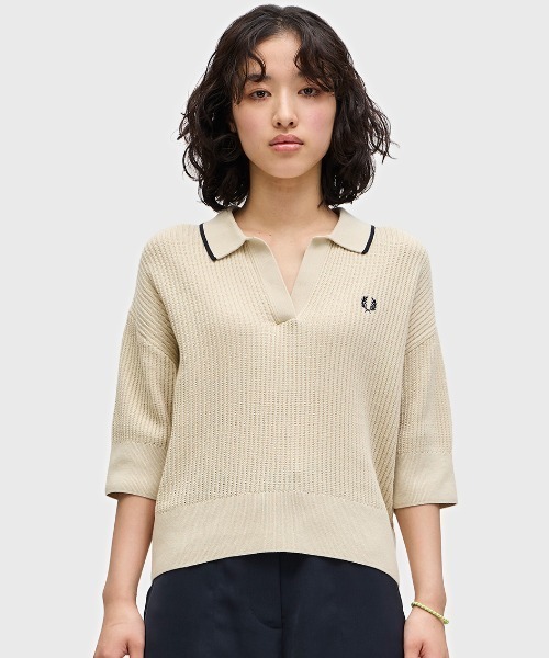 フレッドペリー メッシュポロ Open-Knit Polo Shirt セール】Mesh Knit Polo Shirt／メッシュニットポロシャツ